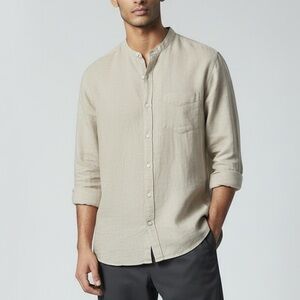 Faguo Linen Blend Button Down Shirt Men’s Large